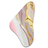 Pink And Gold Marble Abstract III - Asymmetric Metal Wall Art