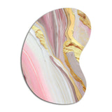 Pink And Gold Marble Abstract III - Asymmetric Metal Wall Art