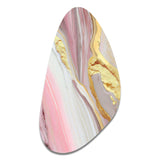 Pink And Gold Marble Abstract III - Asymmetric Metal Wall Art