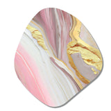 Pink And Gold Marble Abstract III - Asymmetric Metal Wall Art