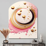 Pink Watercolor Circular Abstract IV - Asymmetric Metal Wall Art