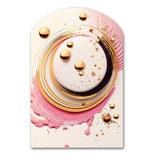 Pink Watercolor Circular Abstract IV - Asymmetric Metal Wall Art