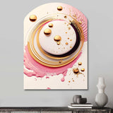 Pink Watercolor Circular Abstract IV - Asymmetric Metal Wall Art