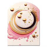 Pink Watercolor Circular Abstract IV - Asymmetric Metal Wall Art