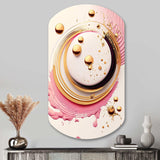 Pink Watercolor Circular Abstract IV - Asymmetric Metal Wall Art