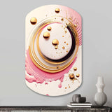 Pink Watercolor Circular Abstract IV - Asymmetric Metal Wall Art