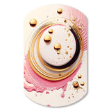 Pink Watercolor Circular Abstract IV - Asymmetric Metal Wall Art