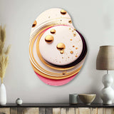 Pink Watercolor Circular Abstract IV - Asymmetric Metal Wall Art