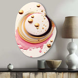 Pink Watercolor Circular Abstract IV - Asymmetric Metal Wall Art