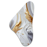 White And Gold Marble Abstract I - Asymmetric Metal Wall Art