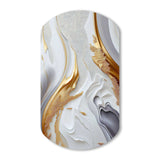 White And Gold Marble Abstract I - Asymmetric Metal Wall Art