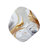 White And Gold Marble Abstract I - Asymmetric Metal Wall Art