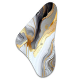 White And Gold Marble Abstract II - Asymmetric Metal Wall Art