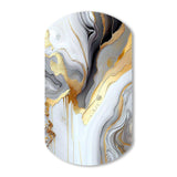 White And Gold Marble Abstract II - Asymmetric Metal Wall Art