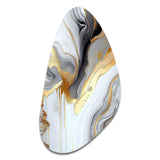 White And Gold Marble Abstract II - Asymmetric Metal Wall Art