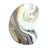 White And Gold Marble Abstract III - Asymmetric Metal Wall Art