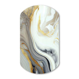 White And Gold Marble Abstract III - Asymmetric Metal Wall Art