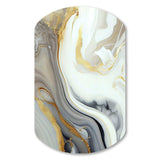 White And Gold Marble Abstract III - Asymmetric Metal Wall Art