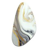 White And Gold Marble Abstract III - Asymmetric Metal Wall Art