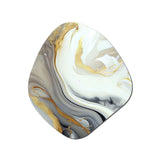 White And Gold Marble Abstract III - Asymmetric Metal Wall Art