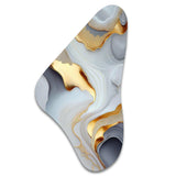 White And Gold Marble Abstract IV - Asymmetric Metal Wall Art