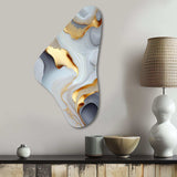 White And Gold Marble Abstract IV - Asymmetric Metal Wall Art