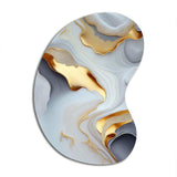 White And Gold Marble Abstract IV - Asymmetric Metal Wall Art