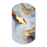 White And Gold Marble Abstract IV - Asymmetric Metal Wall Art