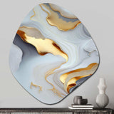 White And Gold Marble Abstract IV - Asymmetric Metal Wall Art