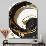 Gold Glamour Circle II - Asymmetric Metal Wall Art