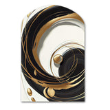 Gold Glamour Circle II - Asymmetric Metal Wall Art