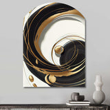 Gold Glamour Circle II - Asymmetric Metal Wall Art