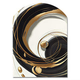 Gold Glamour Circle II - Asymmetric Metal Wall Art