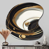 Gold Glamour Circle II - Asymmetric Metal Wall Art