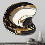 Gold Glamour Circle II - Asymmetric Metal Wall Art