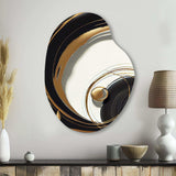 Gold Glamour Circle II - Asymmetric Metal Wall Art