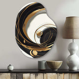 Gold Glamour Circle II - Asymmetric Metal Wall Art