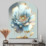 Chic Blue Blooming Flower IV - Asymmetric Metal Wall Art