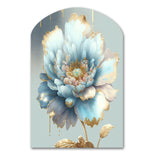 Chic Blue Blooming Flower IV - Asymmetric Metal Wall Art