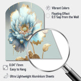 Chic Blue Blooming Flower IV - Asymmetric Metal Wall Art