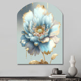 Chic Blue Blooming Flower IV - Asymmetric Metal Wall Art