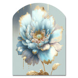 Chic Blue Blooming Flower IV - Asymmetric Metal Wall Art