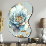 Chic Blue Blooming Flower IV - Asymmetric Metal Wall Art