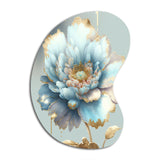 Chic Blue Blooming Flower IV - Asymmetric Metal Wall Art