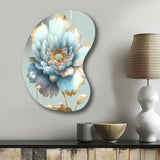 Chic Blue Blooming Flower IV - Asymmetric Metal Wall Art