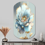 Chic Blue Blooming Flower IV - Asymmetric Metal Wall Art