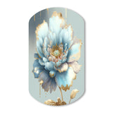 Chic Blue Blooming Flower IV - Asymmetric Metal Wall Art