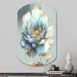 Chic Blue Blooming Flower IV - Asymmetric Metal Wall Art