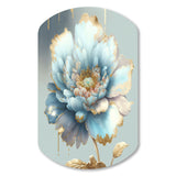 Chic Blue Blooming Flower IV - Asymmetric Metal Wall Art