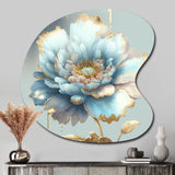 Chic Blue Blooming Flower IV - Asymmetric Metal Wall Art